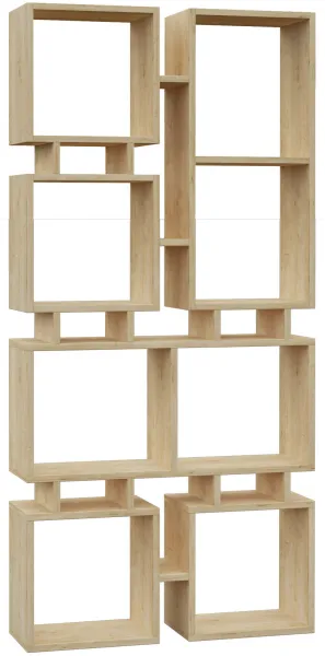 FUNZI LIVING Rail No.1 bogreol, m. 8 rum - egefarvet melamin